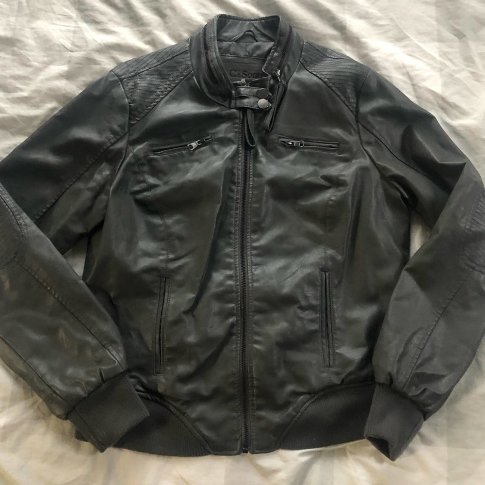Ci sono faux leather jacket XL dark grey